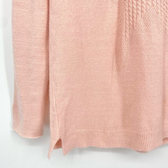 NWT WIT & WISDOM Cable Knit Star Sweater Pink Size Small Casual Soft Cozy - Picture 4 of 7